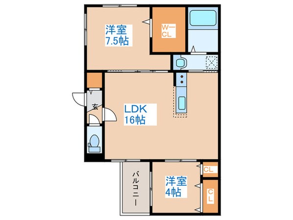 Harness北１条の物件間取画像